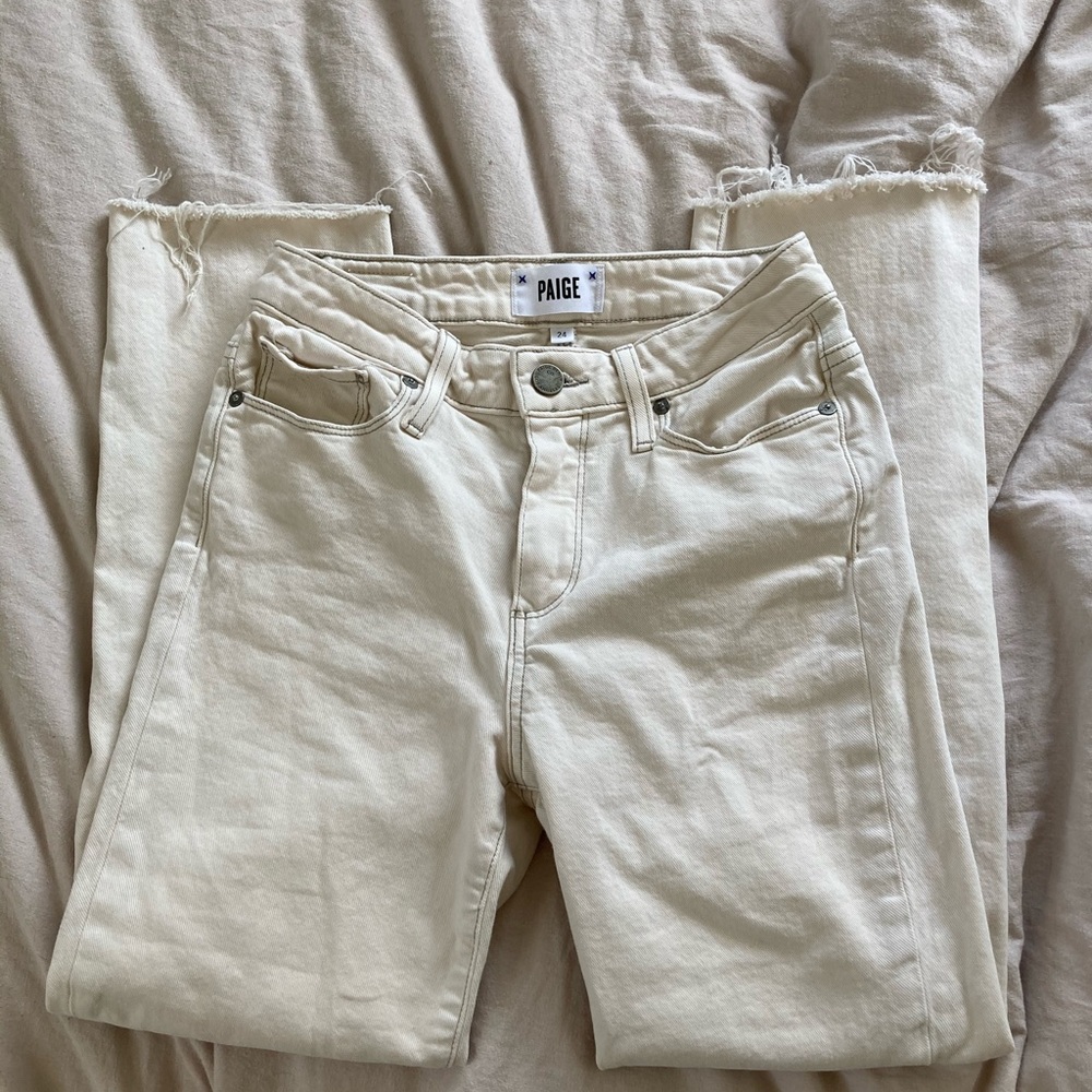 🚫SOLD🚫 PAIGE cropped cream jeans